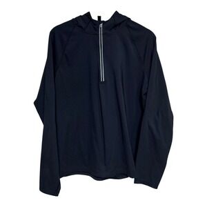 Zella‎ Men's Black Quarter Zip Pullover Hoodie Athleisure Performance Shirt L